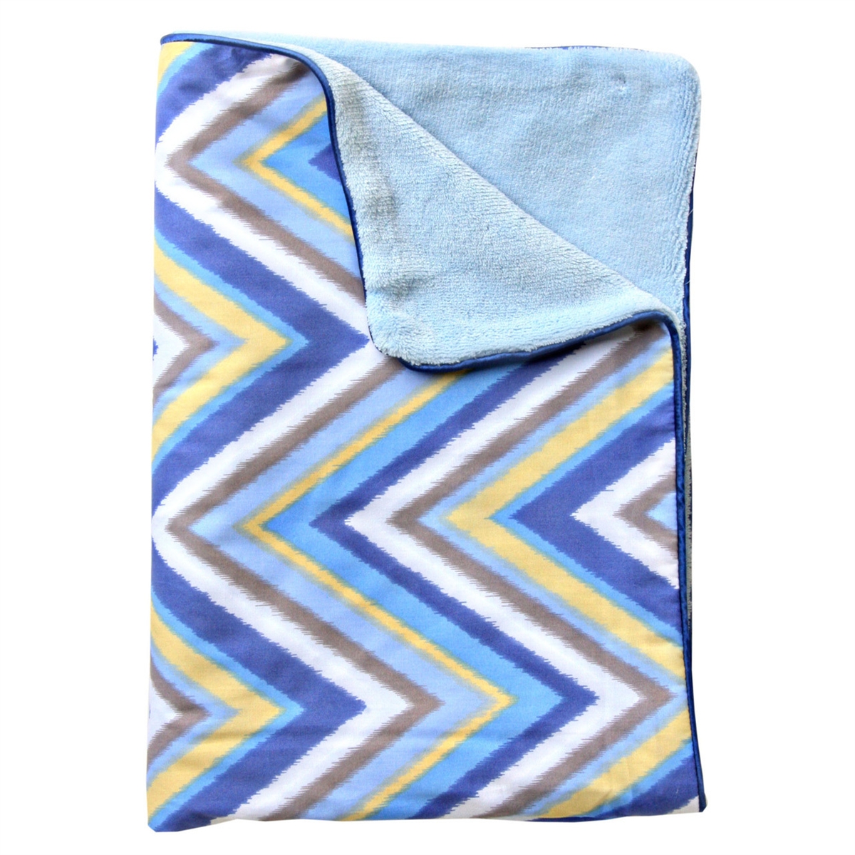 Gage Blue Zig Zag Blue Chevron Baby Bedding Blanket